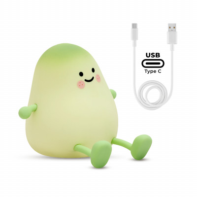 Lampka nocna dziecięca Mango 1W – silikonowa, miękka, LED 3000K, ładowanie USB, praktyczna podstawka na telefon