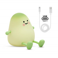 Lampka nocna dziecięca Mango 1W – silikonowa, miękka, LED 3000K, ładowanie USB, praktyczna podstawka na telefon
