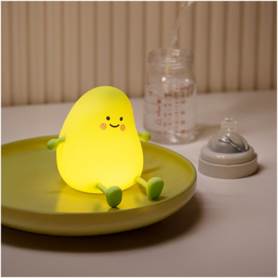 Lampka nocna dziecięca Mango 1W – silikonowa, miękka, LED 3000K, ładowanie USB, praktyczna podstawka na telefon