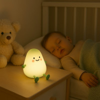 Lampka nocna dziecięca Mango 1W – silikonowa, miękka, LED 3000K, ładowanie USB, praktyczna podstawka na telefon