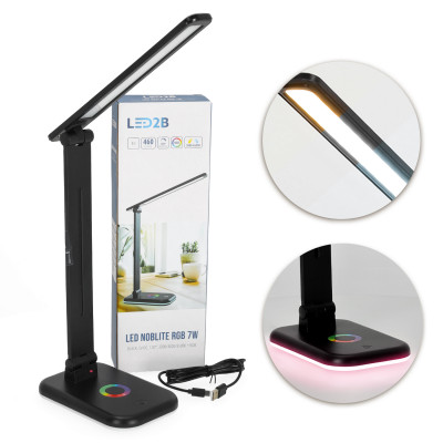 Lampka biurkowa LED NOBLITE RGB 7W 3CCT czarna