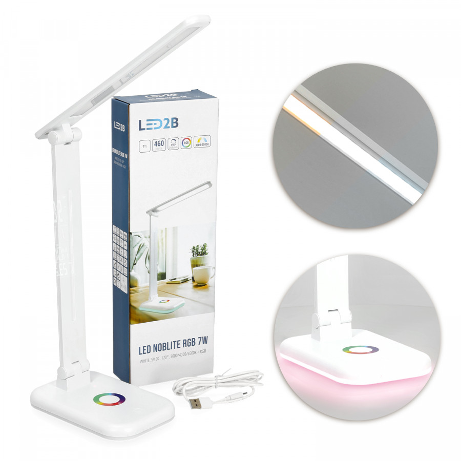 Lampka biurkowa LED NOBLITE RGB 7W 3CCT biała