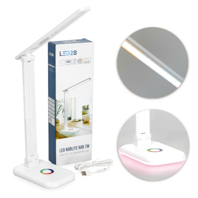 Lampka biurkowa LED NOBLITE RGB 7W 3CCT biała