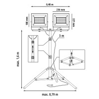 Naświetlacz LED TIGRA TRIPOD 2x100W 4000K IP54 LLS