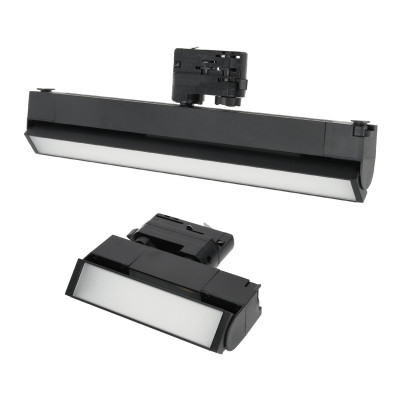 Zestaw Szynowy 3 fazowy szyna 2m + 1m + łącznik prosty + 6x lampy FLEX 12W + 2x lampy FLEX 36W zasilanie + zaślepka CZARNY