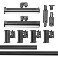 Zestaw Szynowy 3 fazowy szyna 2m + 1m + łącznik prosty + 4x lampy FLEX 12W + 2x lampy FLEX 36W zasilanie + zaślepka CZARNY