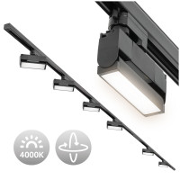 Zestaw Szynowy 3 fazowy szyna 2m + 1m + łącznik prosty + 6x lamp FLEX 12W + zasilanie + zaślepka CZARNY