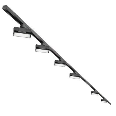 Zestaw Szynowy 3 fazowy szyna 2m + 1m + łącznik prosty + 6x lamp FLEX 12W + zasilanie + zaślepka CZARNY