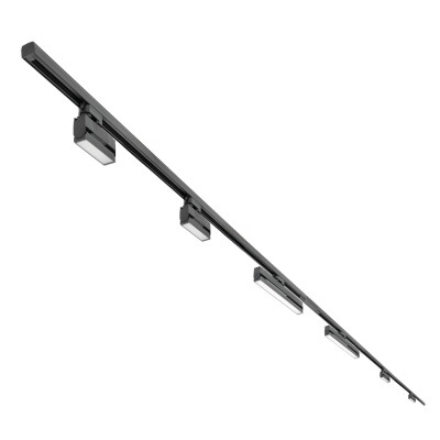 Zestaw Szynowy 3 fazowy 2x szyna 2m + łącznik prosty + 2x lamp FLEX 36W + 4x lamp 12W zasilanie + zaślepka CZARNY