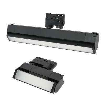 Zestaw Szynowy 3 fazowy 2x szyna 2m + łącznik prosty + 2x lamp FLEX 36W + 4x lamp 12W zasilanie + zaślepka CZARNY