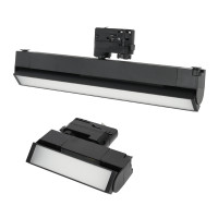 Zestaw Szynowy 3 fazowy 2x szyna 2m + łącznik prosty + 2x lamp FLEX 36W + 4x lamp 12W zasilanie + zaślepka CZARNY