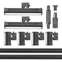 Zestaw Szynowy 3 fazowy 2x szyna 2m + łącznik prosty + 2x lamp FLEX 36W + 4x lamp 12W zasilanie + zaślepka CZARNY