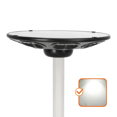 Lampa solarna LED 15W z czujnikiem ruchu i zmierzchu, 1500 lm, na słup – oświetlenie ogrodowe, parkowe, podjazdowe