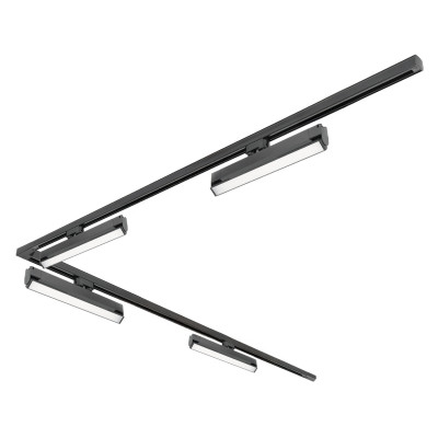 Zestaw szynowy 3 fazowy szyna 2m+2m, 4x Lampa FLEX 36W, łącznik L CZARNY komplet
