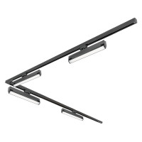 Zestaw szynowy 3 fazowy szyna 2m+2m, 4x Lampa FLEX 36W, łącznik L CZARNY komplet