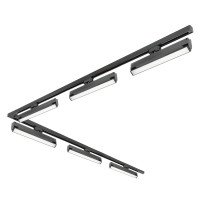 Zestaw szynowy 3 fazowy szyna 2m+2m, 6x Lampa FLEX 36W, łącznik L CZARNY komplet
