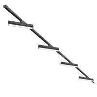 Zestaw Szynowy 3 fazowy 2x szyna 2m + łącznik prosty + 4x lamp FLEX 36W + zasilanie + zaślepka CZARNY