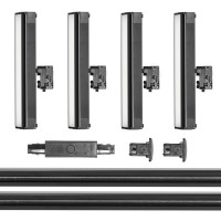 Zestaw Szynowy 3 fazowy 2x szyna 2m + łącznik prosty + 4x lamp FLEX 36W + zasilanie + zaślepka CZARNY