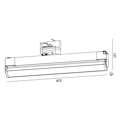 Zestaw Szynowy 3 fazowy 2x szyna 2m + łącznik prosty + 4x lamp FLEX 36W + zasilanie + zaślepka CZARNY