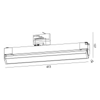 Zestaw Szynowy 3 fazowy 2x szyna 2m + łącznik prosty + 4x lamp FLEX 36W + zasilanie + zaślepka CZARNY