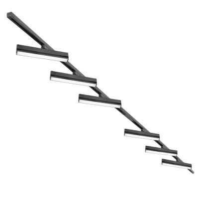 Zestaw Szynowy 3 fazowy 2x szyna 2m + łącznik prosty + 6x lamp FLEX 36W + zasilanie + zaślepka CZARNY