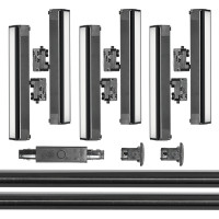 Zestaw Szynowy 3 fazowy 2x szyna 2m + łącznik prosty + 6x lamp FLEX 36W + zasilanie + zaślepka CZARNY