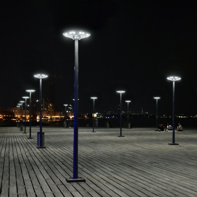 Oprawa Uliczna 15W Solarna Lampa Parkingowa Czujnik Ruchu Pilot + 3m Słup