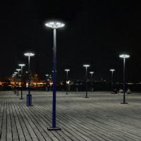 Oprawa Uliczna 15W Solarna Lampa Parkingowa Czujnik Ruchu Pilot + 3m Słup