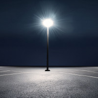 Oprawa Uliczna 15W Solarna Lampa Parkingowa Czujnik Ruchu Pilot + 3m Słup