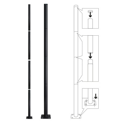 Oprawa Uliczna 15W Solarna Lampa Parkingowa Czujnik Ruchu Pilot + 4m Słup