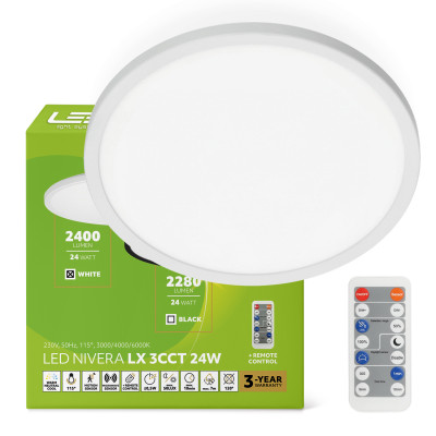 Plafon LED IP54 32W barwa światła 3000K-6000K. Czujnik ruchu i zmierzchu LLS