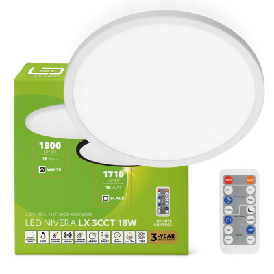 Plafon LED IP54 18W barwa...