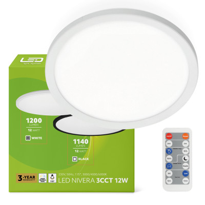 Plafon LED IP54 12W barwa...