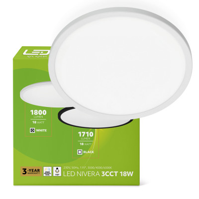 Plafon LED IP54 18W barwa...