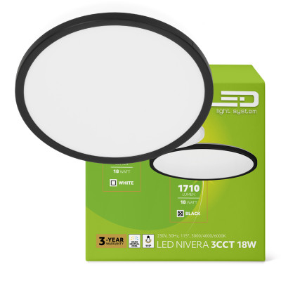 Plafon LED IP54 18W barwa...