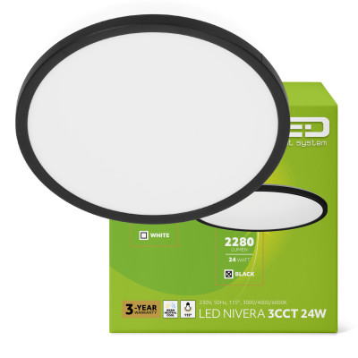 Plafon LED IP54 24W barwa...