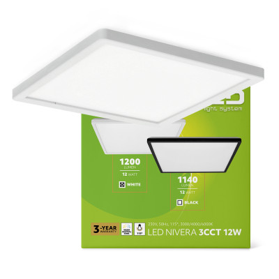 Plafon LED IP54 12W barwa...