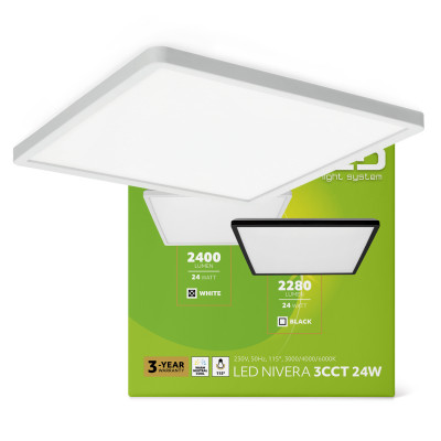 Plafon LED IP54 24W barwa...