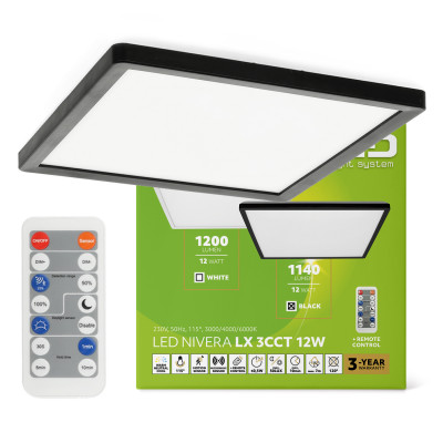 Plafon LED IP54 12W barwa...