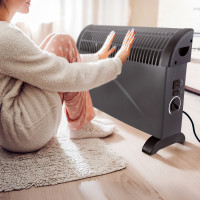 Grzejnik Elektryczny Łazienkowy Czarny 2000W Termostat Turbo 3 stopnie mocy