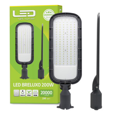Lampa Uliczna LED 200W IP65 20000lm oświetlenie dróg, parkingów i chodników Premium