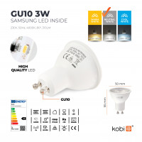 Żarówka LED GU10 3W 4000K PREMIUM 270lumeny 3 lata gwarancji