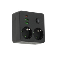Rozgałęźnik LINEA PRO FL2 2gn+2USB/1USB-C czarny