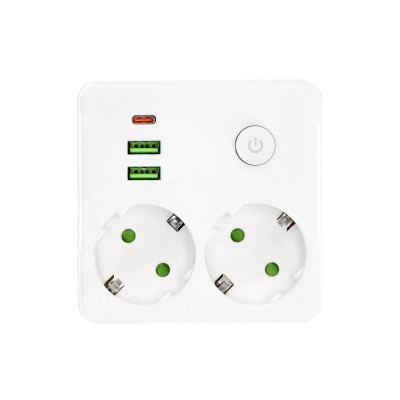 Rozgałęźnik LINEA PRO FL2 2gn+2USB/1USB-C biały