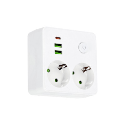 Rozgałęźnik LINEA PRO FL2 2gn+2USB/1USB-C biały