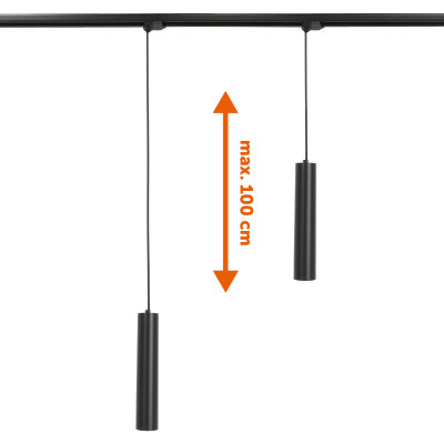 Reflektor szynowy zwieszany 3-obwodowy NEXTRACK S-LINE P 1xGU10 czarny