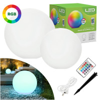 Zestaw Solar LED GARDEN BALL 30cm i 40cm RGB LLS