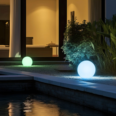 Zestaw Solar LED GARDEN BALL 30cm i 40cm RGB LLS