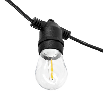 Girlanda Solarna Ogrodowa Lampki Solarne 10m 20X Żarówka LED E27 + Pilot E27