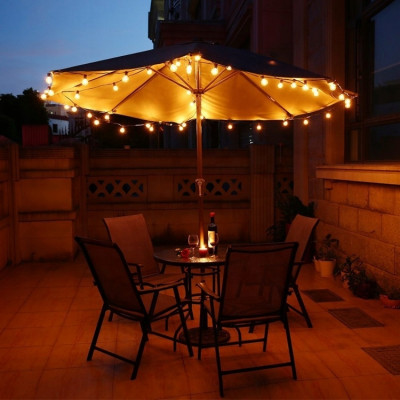 Girlanda Solarna Ogrodowa Lampki Solarne 10m 20X Żarówka LED E27 + Pilot E27